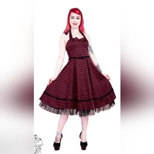 Hearts And Roses Balaton Cherry Halter Dress, VGUC, Size 14